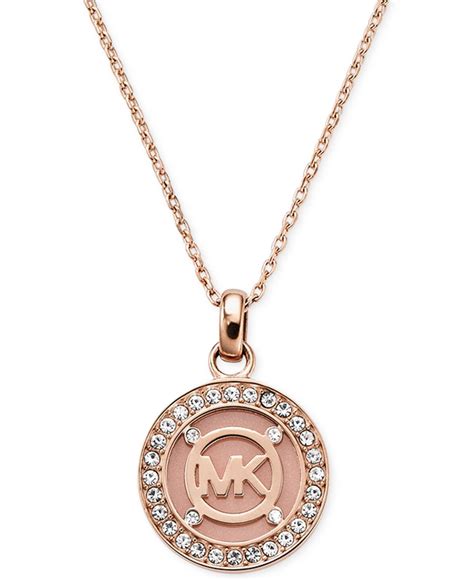 michael kors logo disc necklace|michael kors necklace for women.